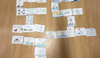 독도를 사랑하는 마음을 담아 손글씨로 표현하였습니다.